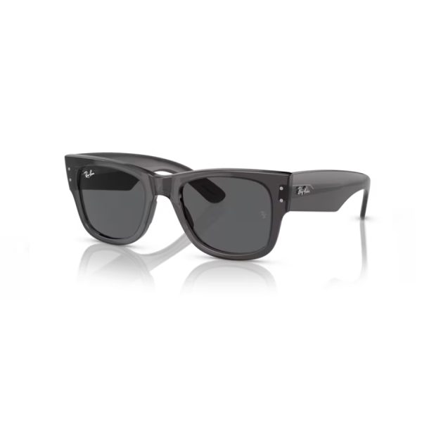 Sol Ray-ban 0840S Mega Wayfarer color 1406B1 Negro transparente con lente Gris oscuro