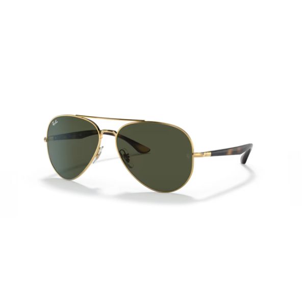 Sol Ray-ban 3675 color 001/31 - Oro arista con lente color verde