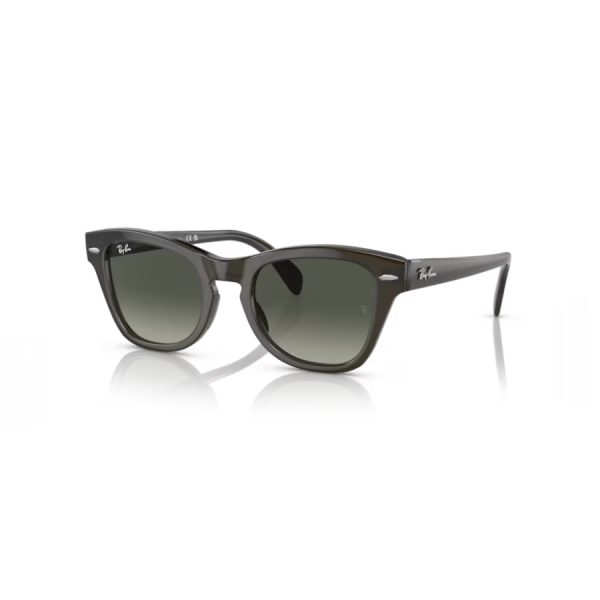 Sol Ray-Ban 0707S color 664271 - Verde aceituna transparente con lente gris